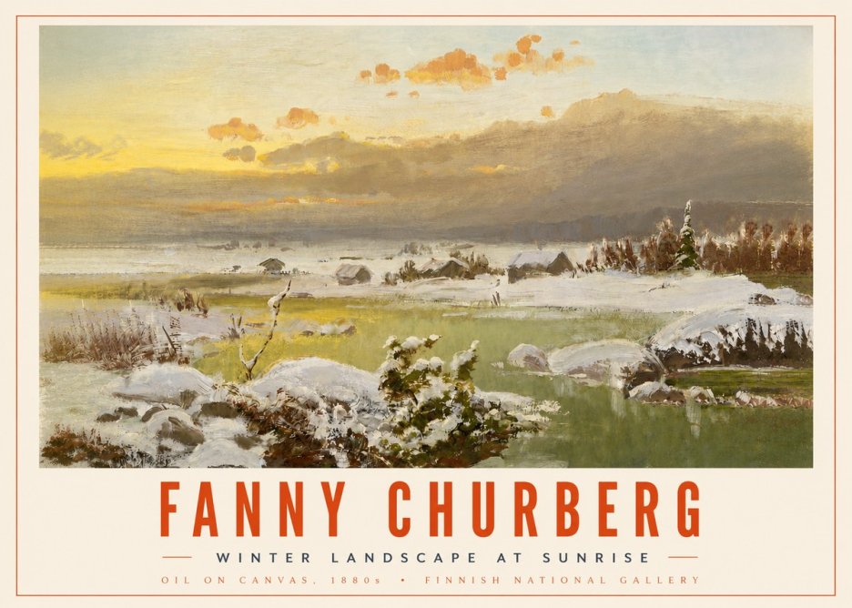 Fanny Churberg Winter Landscape at Sunrise No4 - Poszter