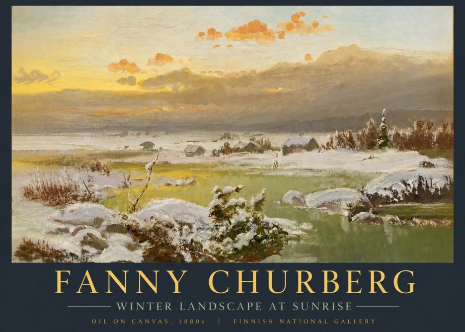 Fanny Churberg Winter Landscape at Sunrise No5 - Poszter