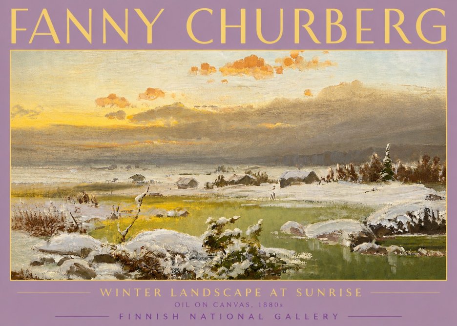 Fanny Churberg Winter Landscape at Sunrise No6 - Poszter