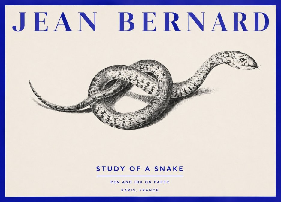 Jean Bernard Study of a Snake No2 - Poszter