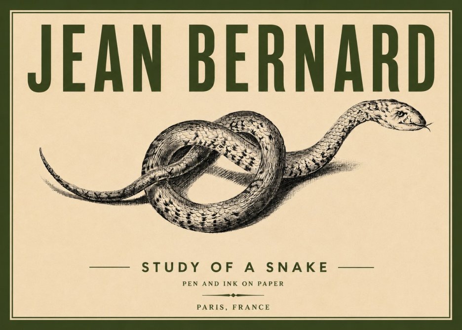 Jean Bernard Study of a Snake No6 - Poszter