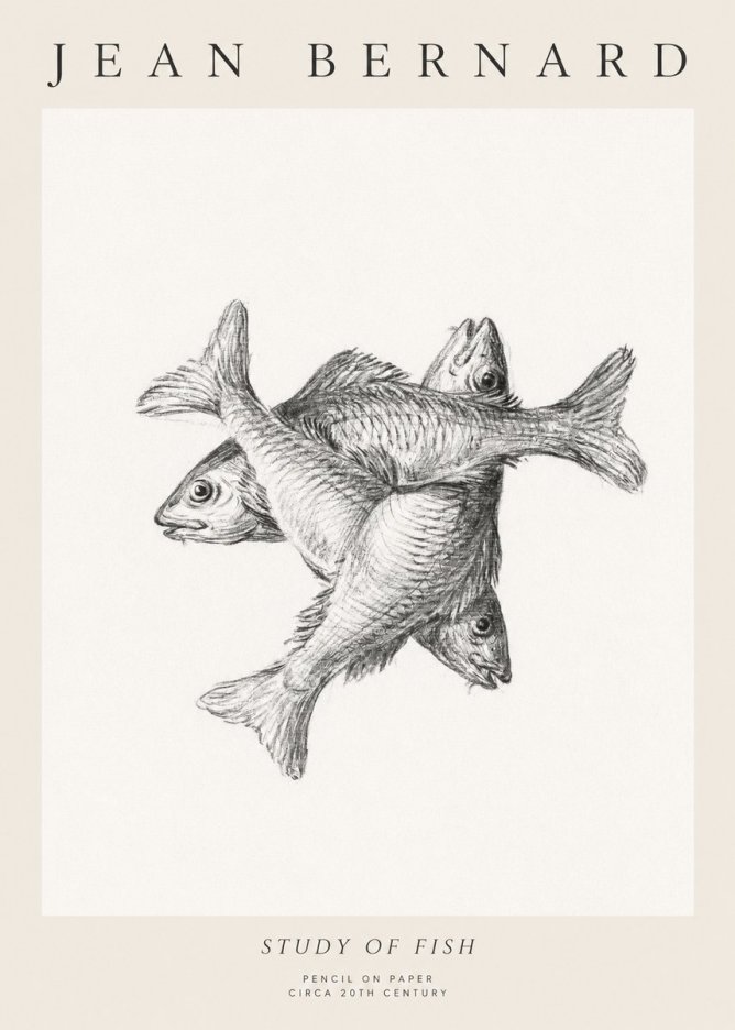 Jean Bernard Study of Fish No1 - Poszter