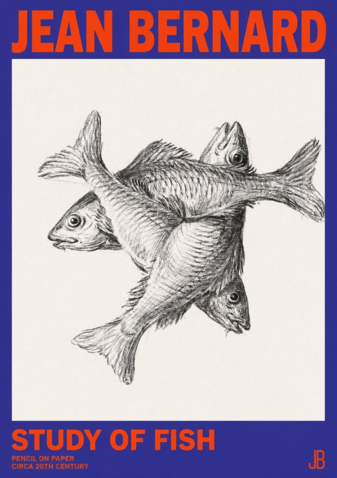 Jean Bernard Study of Fish No2 - Poszter