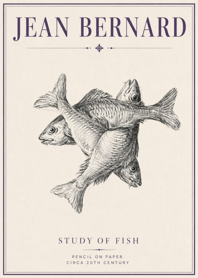 Jean Bernard Study of Fish No4 - Poszter