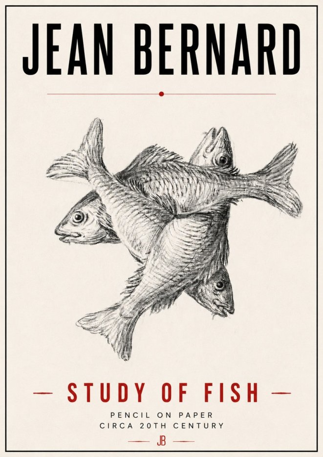Jean Bernard Study of Fish No6 - Poszter
