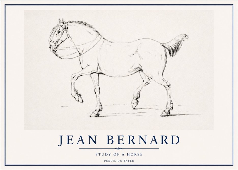 Jean Bernard Study of a Horse XVI No3 - Poszter