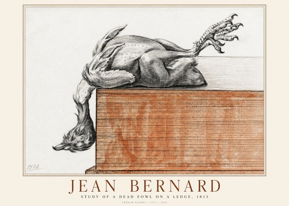 Jean Bernard Study of a Dead Fowl on a Ledge, 1813 No1 - Poszter