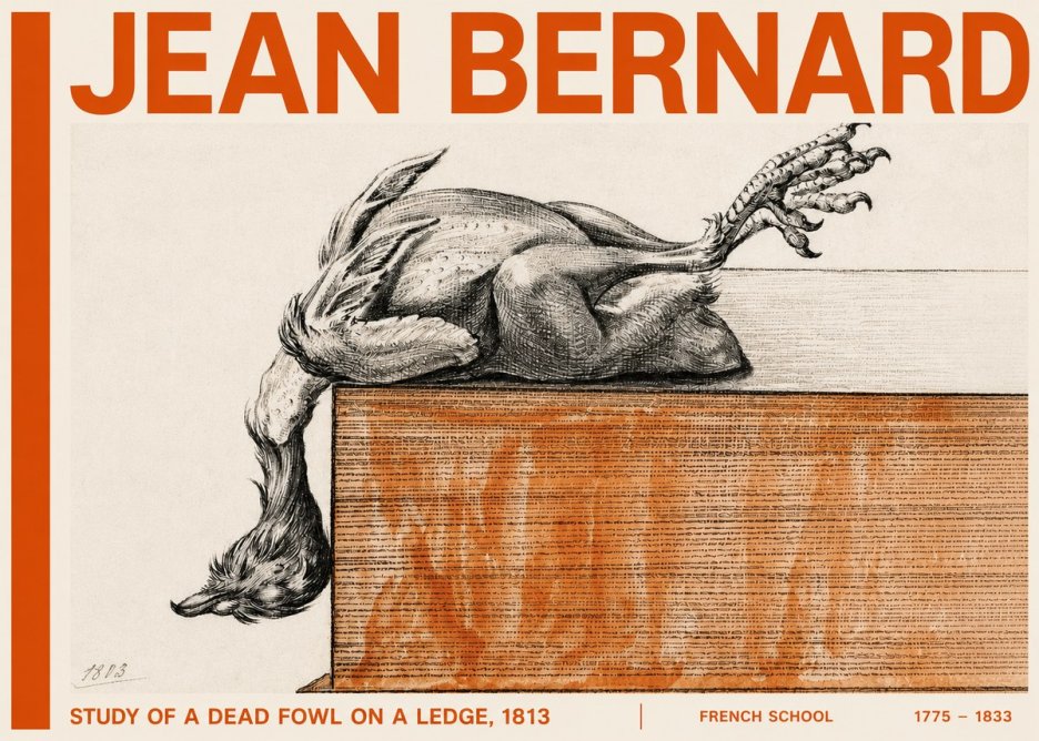 Jean Bernard Study of a Dead Fowl on a Ledge, 1813 No4 - Poszter