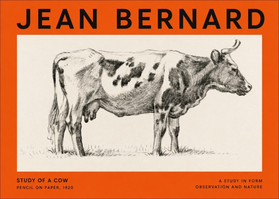 Jean Bernard Study of a Cow XX No3 - Poszter