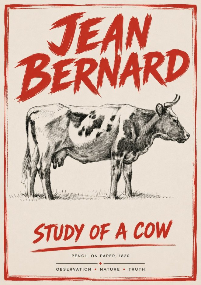 Jean Bernard Study of a Cow XX No4 - Poszter