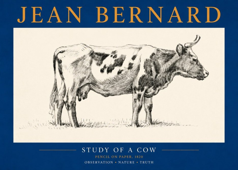 Jean Bernard Study of a Cow XX No5 - Poszter