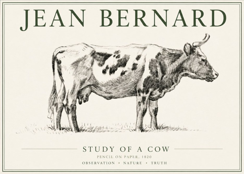 Jean Bernard Study of a Cow XX No6 - Poszter