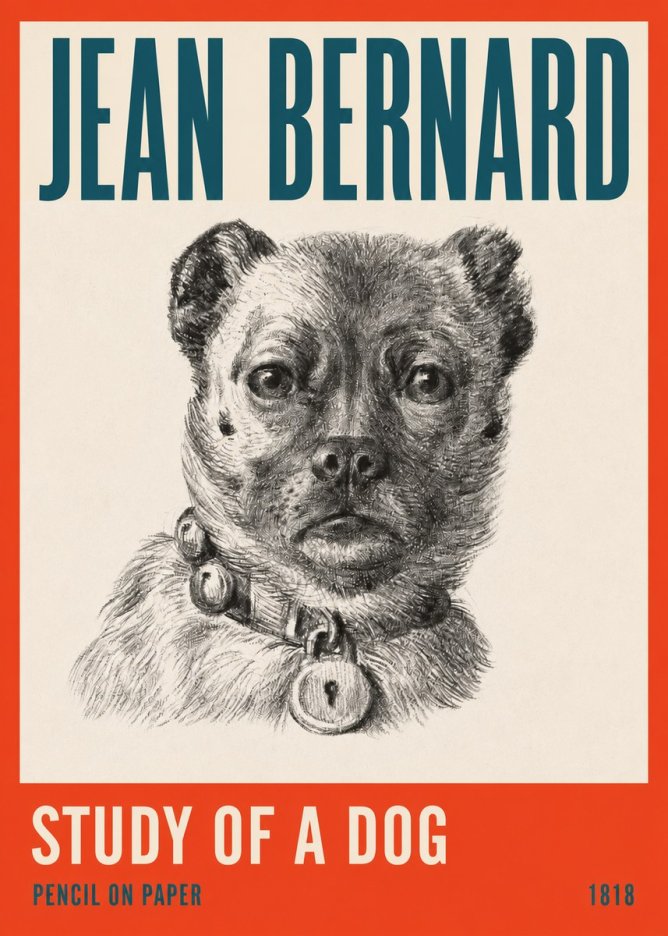 Jean Bernard Study of a Dog IV No2 - Poszter