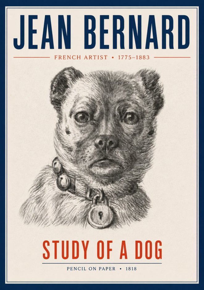 Jean Bernard Study of a Dog IV No4 - Poszter