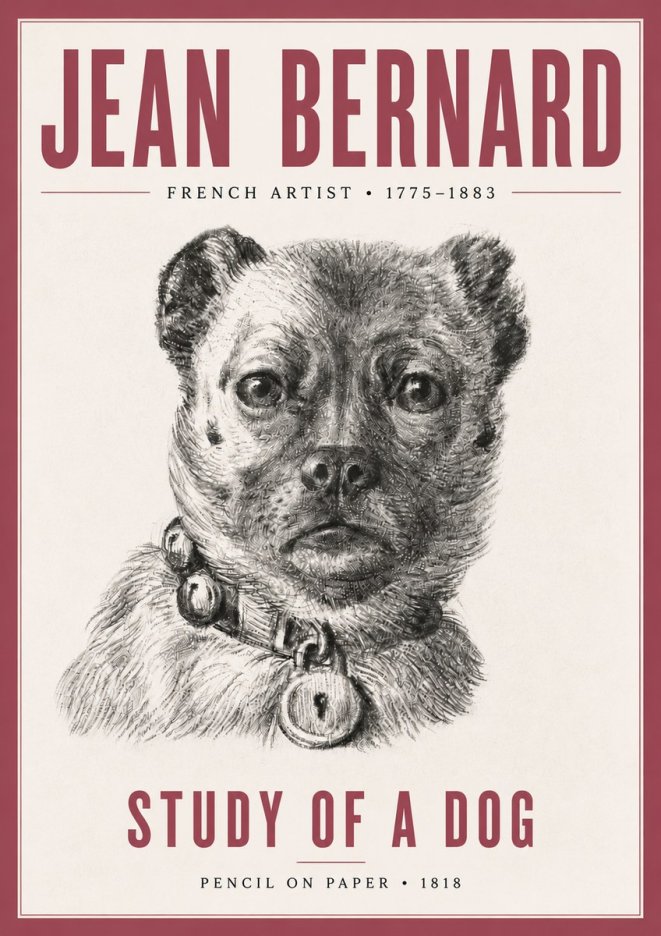 Jean Bernard Study of a Dog IV No5 - Poszter