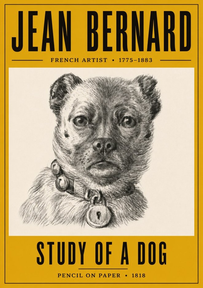 Jean Bernard Study of a Dog IV No6 - Poszter