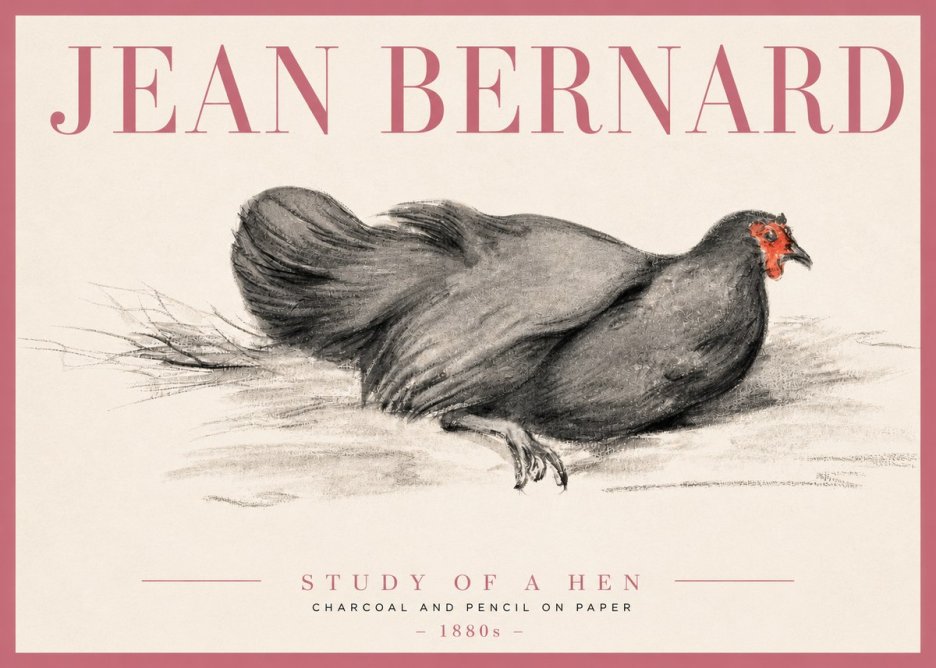 Jean Bernard Study of a Hen No3 - Poszter