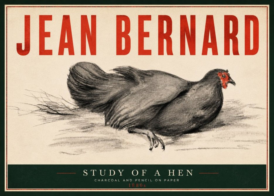 Jean Bernard Study of a Hen No4 - Poszter