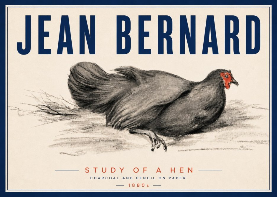 Jean Bernard Study of a Hen No5 - Poszter