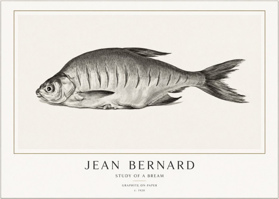 Jean Bernard Study of a Bream No1 - Poszter