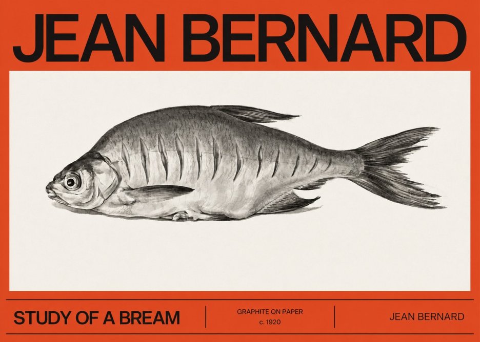 Jean Bernard Study of a Bream No2 - Poszter