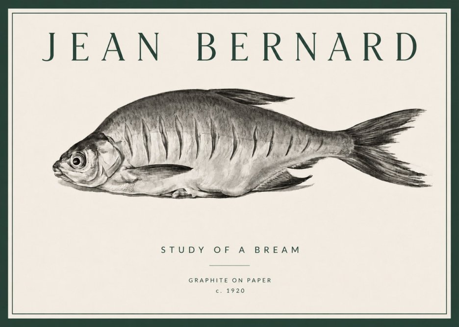Jean Bernard Study of a Bream No3 - Poszter