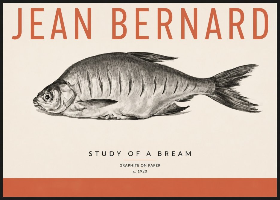Jean Bernard Study of a Bream No4 - Poszter