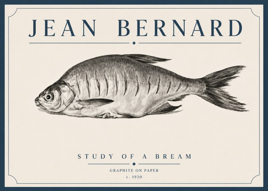 Jean Bernard Study of a Bream No5 - Poszter