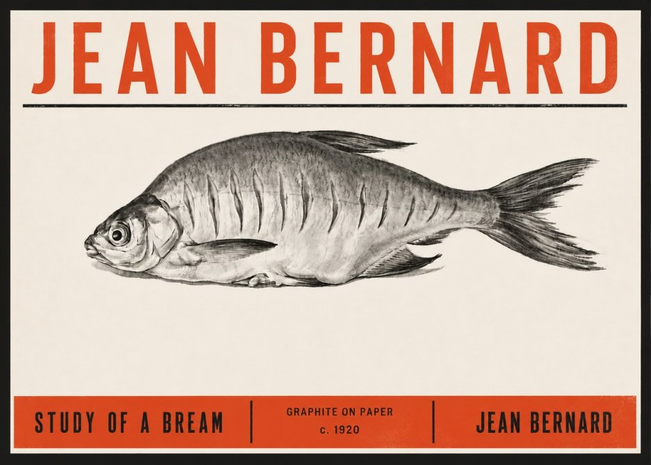 Jean Bernard Study of a Bream No6 - Poszter