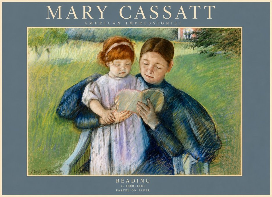 Mary Cassatt Reading No4 - Poszter