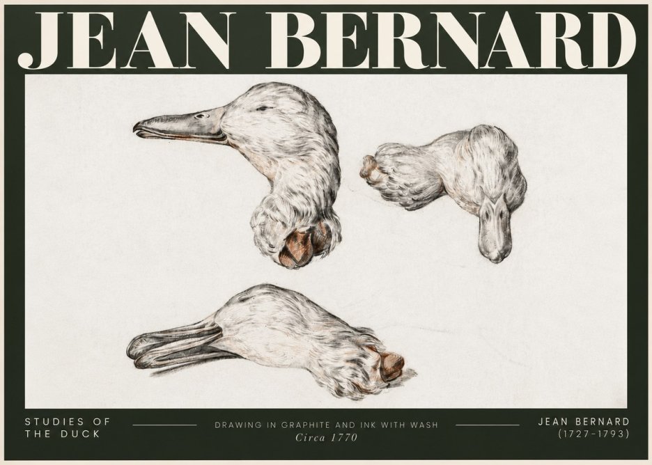 Jean Bernard Studies of the Duck No5 - Poszter