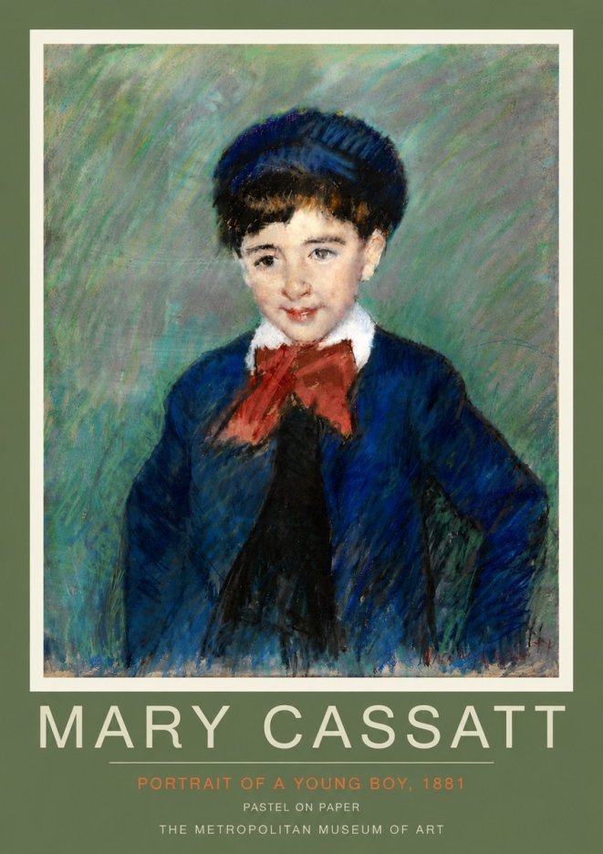 Mary Cassatt Portrait of a Young Boy, 1881 No5 - Poszter