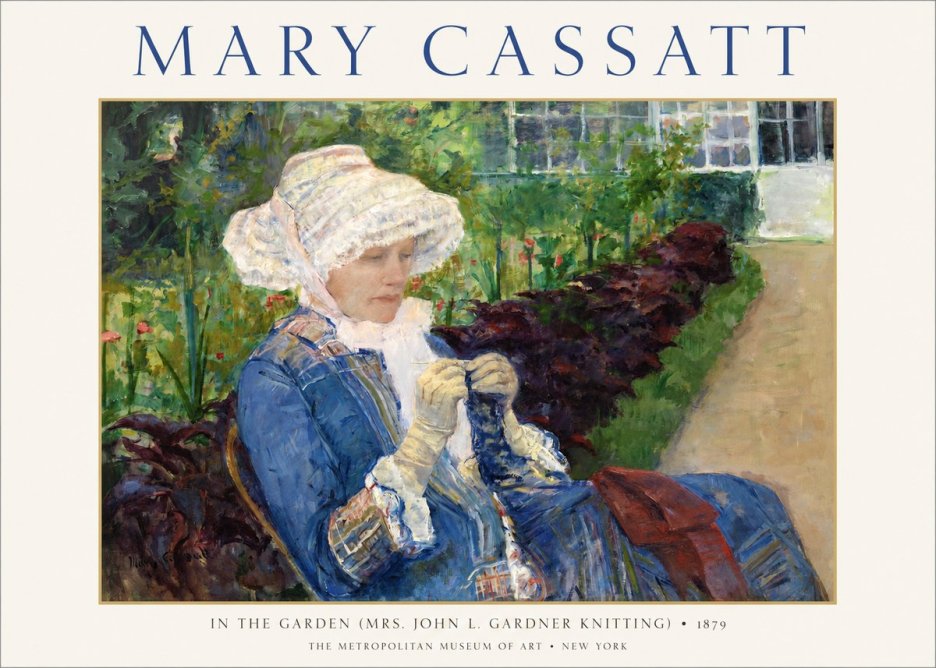 Mary Cassatt In the Garden (Mrs. John L. Gardner Knitting) No1 - Poszter