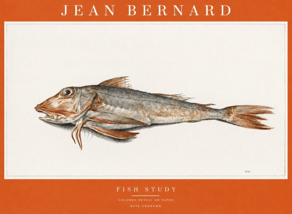 Jean Bernard Fish Study II No1 - Poszter