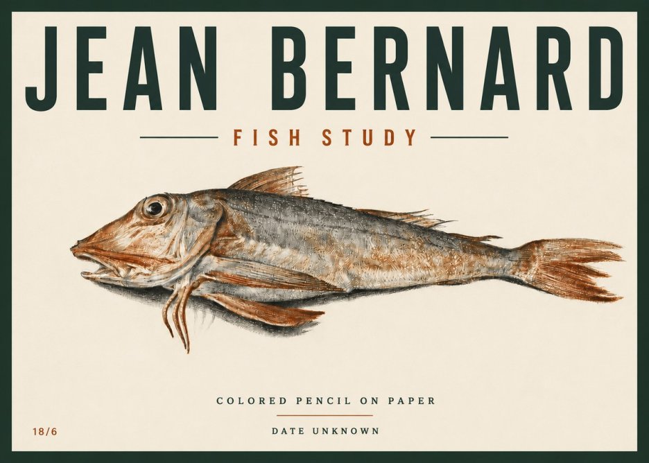 Jean Bernard Fish Study II No6 - Poszter
