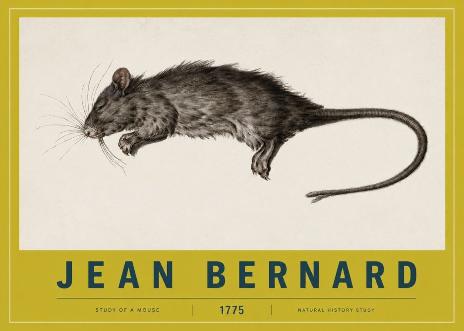Jean Bernard Study of a Mouse II No4 - Poszter