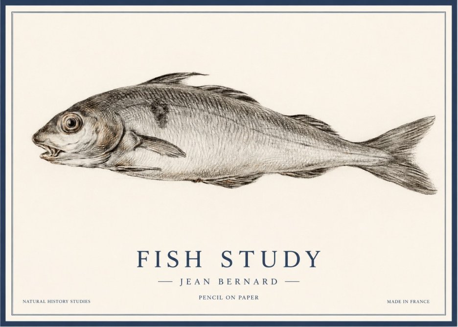 Jean Bernard Fish Study III No1 - Poszter
