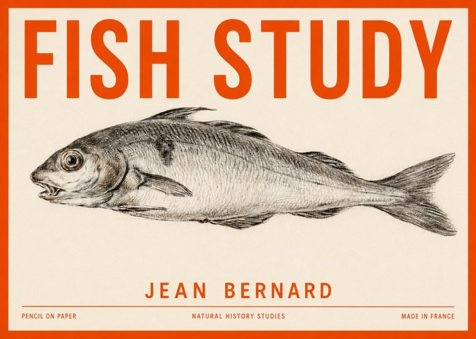 Jean Bernard Fish Study III No2 - Poszter