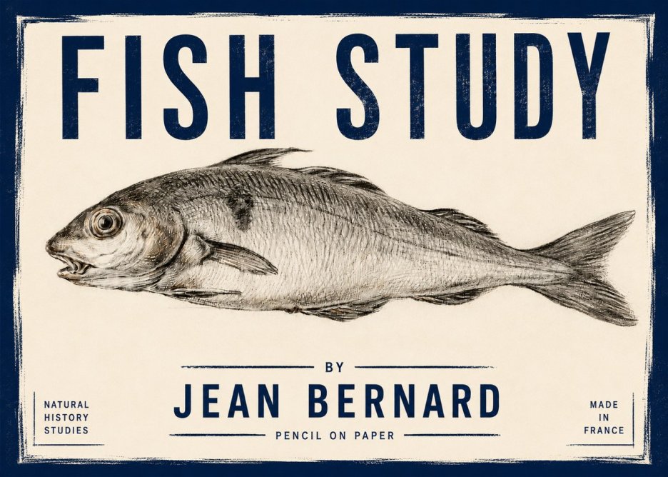 Jean Bernard Fish Study III No4 - Poszter
