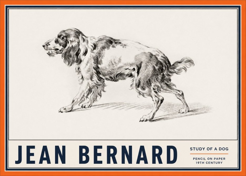 Jean Bernard Study of a Dog V No2 - Poszter