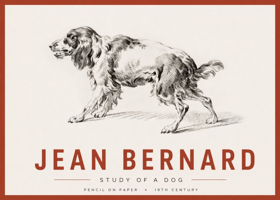 Jean Bernard Study of a Dog V No4 - Poszter