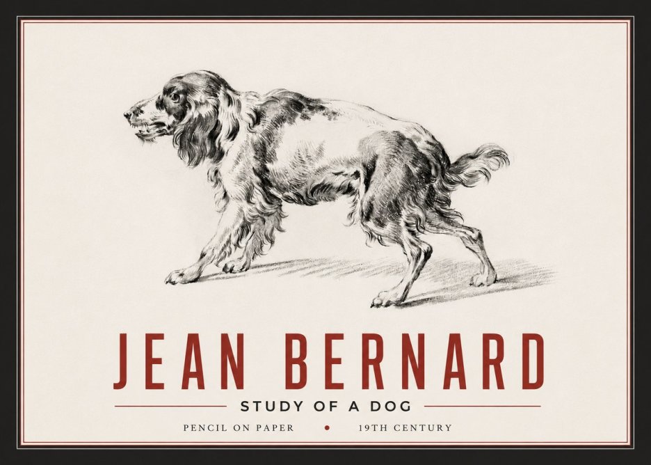Jean Bernard Study of a Dog V No6 - Poszter