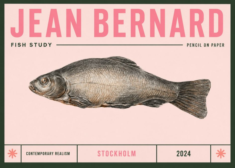 Jean Bernard Fish Study IV No3 - Poszter