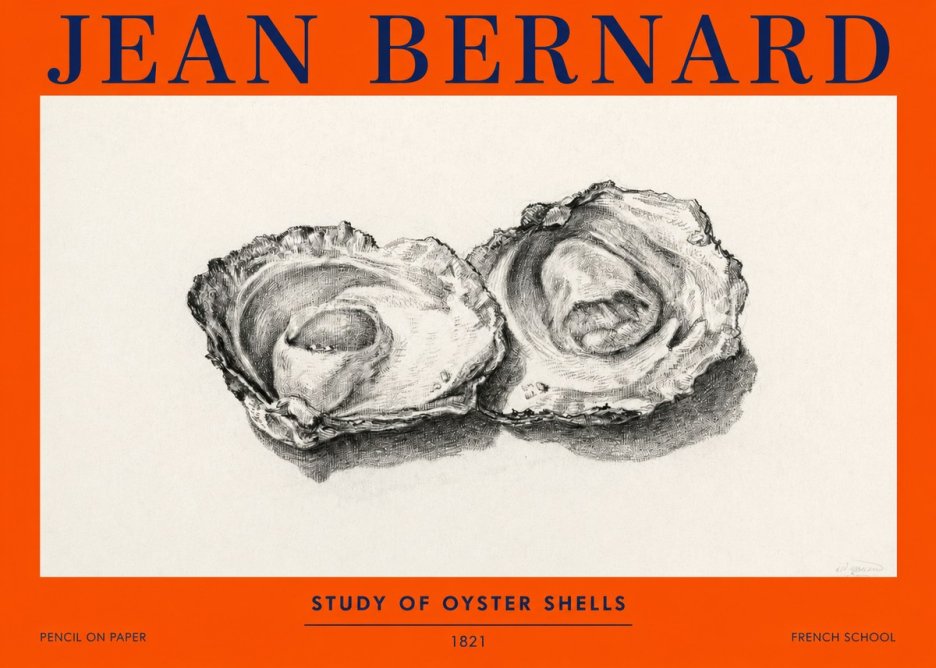 Jean Bernard Study of Oyster Shells No2 - Poszter