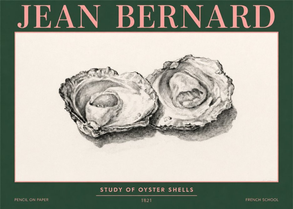 Jean Bernard Study of Oyster Shells No3 - Poszter