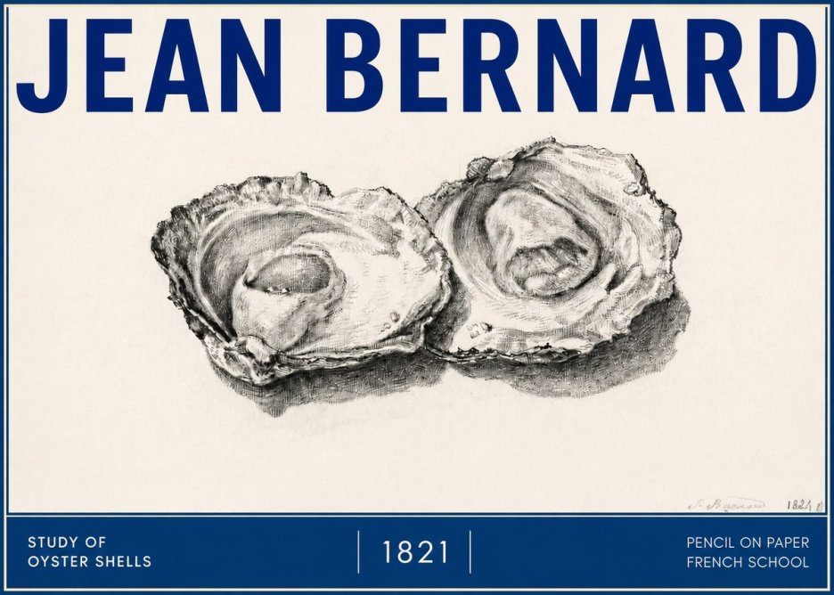 Jean Bernard Study of Oyster Shells No4 - Poszter
