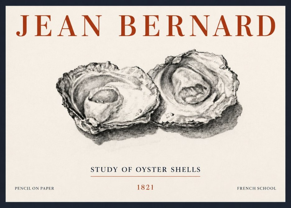 Jean Bernard Study of Oyster Shells No5 - Poszter