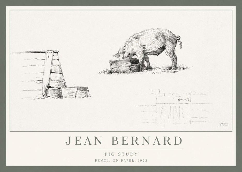 Jean Bernard Pig Study No1 - Poszter