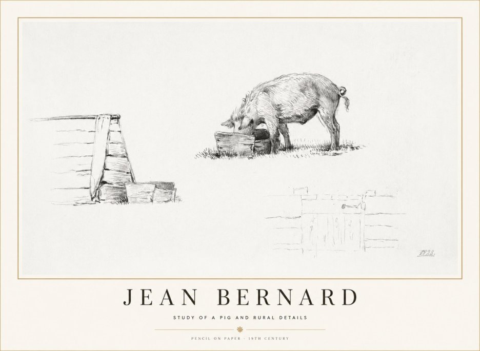 Jean Bernard Pig Study No2 - Poszter