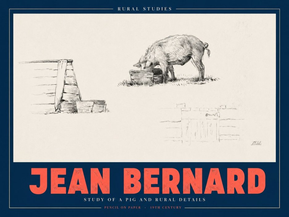 Jean Bernard Pig Study No3 - Poszter